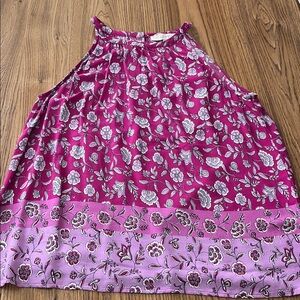 LOFT Pink and White Floral Top